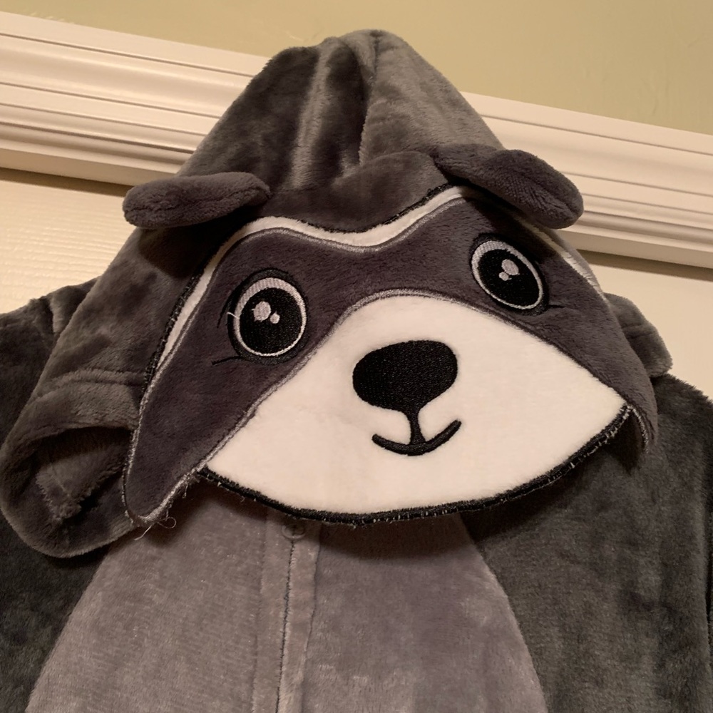 Adult Onesie Raccoon Pajamas Costume Zipper Pocket